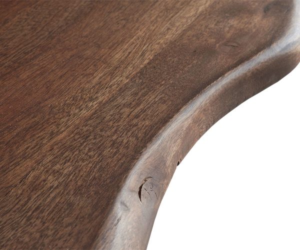Jídelní stůl Edge 140x90 hnědá akácie kovová podnož šikmá - Image 5