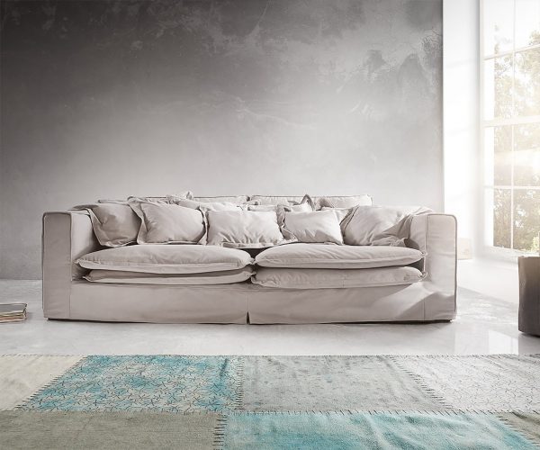 Pohovka Noelia 240x145 cm světle šedá s polštáři - Image 2
