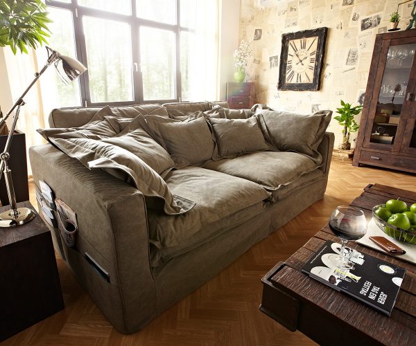 Pohovka Noelia Hnědá pohovka 240x145 cm s polštáři