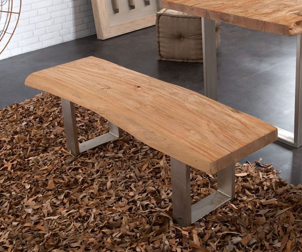 Lavice Live-Edge 135x40 Akácie Přírodní rám Úzký okraj stromu - Image 5