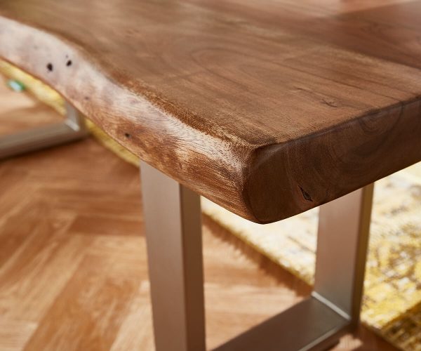 Lavice Live-Edge 135x40 Akácie Přírodní rám Úzký okraj stromu - Image 3