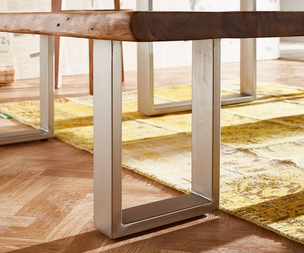 Lavice Live-Edge 135x40 Akácie Přírodní rám Úzký okraj stromu - Image 4