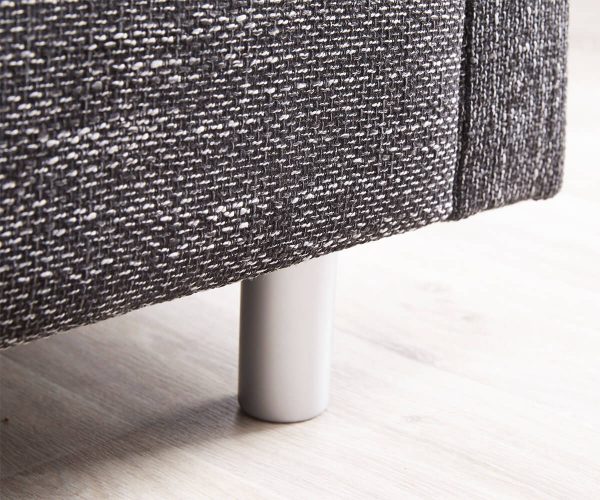 Rohová sedací souprava Clovis Černá Textured Fabric s područkou Otoman Levý - Image 6