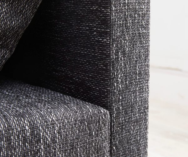 Rohová sedací souprava Clovis Černá Textured Fabric s područkou Otoman Levý - Image 5