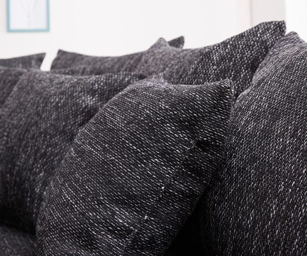 Rohová sedací souprava Clovis Černá Textured Fabric s područkou Otoman Levý - Image 4