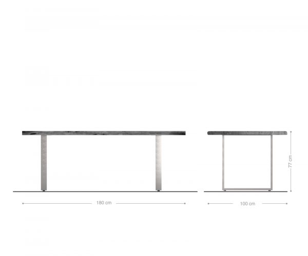 Stolová deska Edge 180x100 přírodní akácie tloušťka 5,5 široká podnož - Image 7