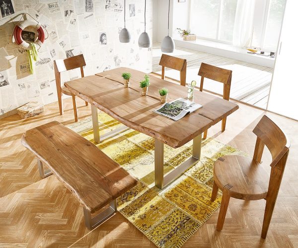 Stolová deska Edge 180x100 přírodní akácie tloušťka 5,5 podnož úzká - Image 2