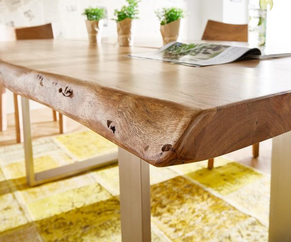Stolová deska Edge 180x100 přírodní akácie tloušťka 5,5 podnož úzká - Image 4