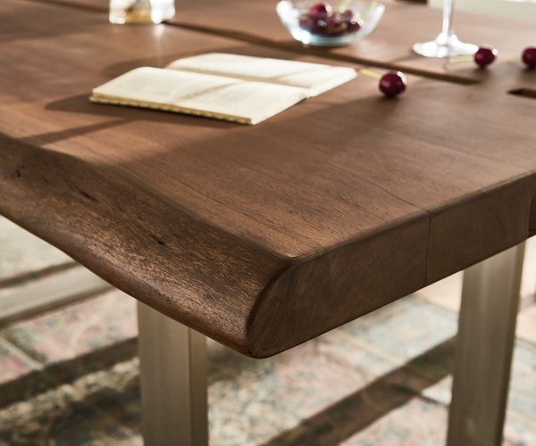 Jídelní stůl Edge 180x100 hnědá akácie tloušťka 5,5 cm podnož úzká - Image 6