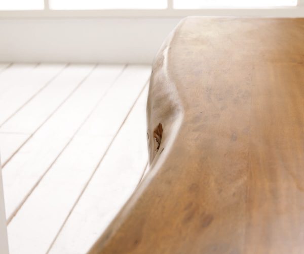 Lavice Live Edge 255x40 přírodní akácie úzká podnož nepravidelná hrana - Image 4