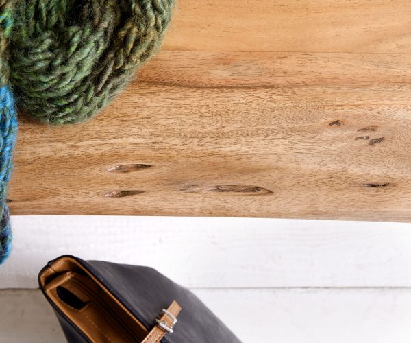 Lavice Live Edge 295x40 přírodní akácie široká podnož nepravidelná hrana - Image 5