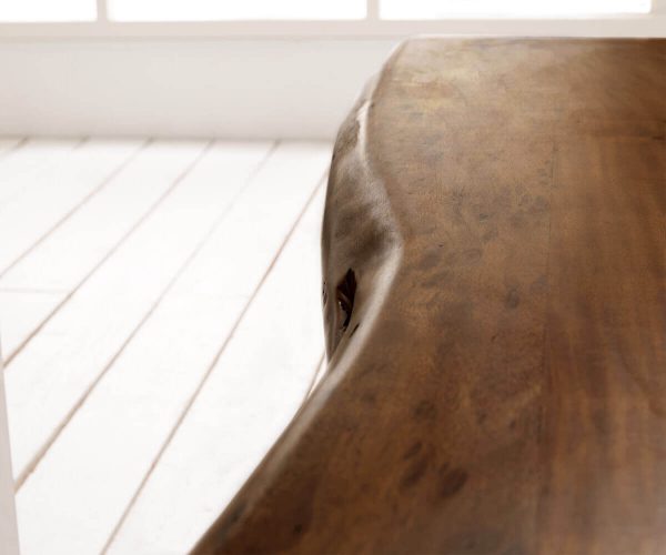 Lavice Live Edge 255x40 akácie hnědá podnož široká nepravidelná hrana - Image 2