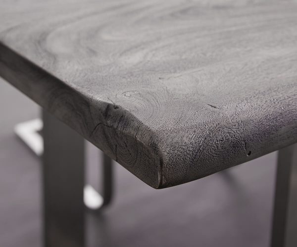 Jídelní stůl Edge 260x100 akácie platina nerezová ocel široká podnož - Image 5