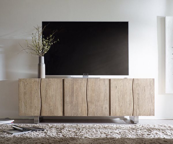 Příborník Live-Edge 220 cm Akácie Šampaň masiv 6 dveří - Image 4