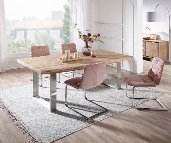 Stolová deska Edge 200x100 cm XL akácie champagne