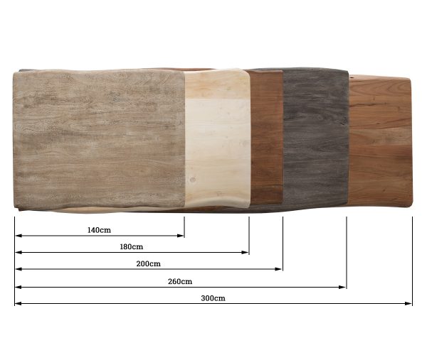 Stolová deska Edge 260x100 cm akácie champagne - Image 3