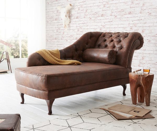 Pohovka Patsy 185x75 cm hnědá chesterfield vintage vzhled - Image 2