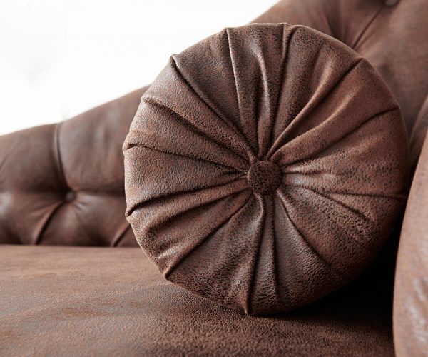 Pohovka Patsy 185x75 cm hnědá chesterfield vintage vzhled - Image 6