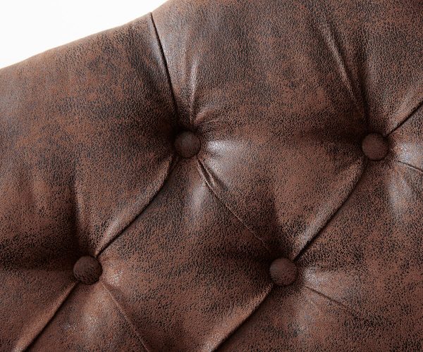 Pohovka Patsy 185x75 cm hnědá chesterfield vintage vzhled - Image 4