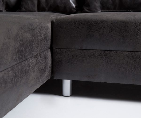 Rohová sedací souprava Clovis Anthracite Antique Optics Modulární taburet Područka Otoman Pravý - Image 3