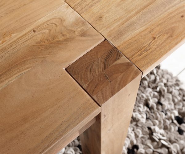 Jídelní stůl Indra přírodní akácie 140/240x90 rozkládací masiv - Image 4