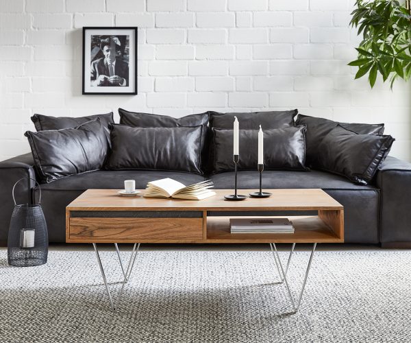 Konferenční stolek Stonegrace 115x60 cm akácie přírodní břidlice 2 přihrádky - Image 2