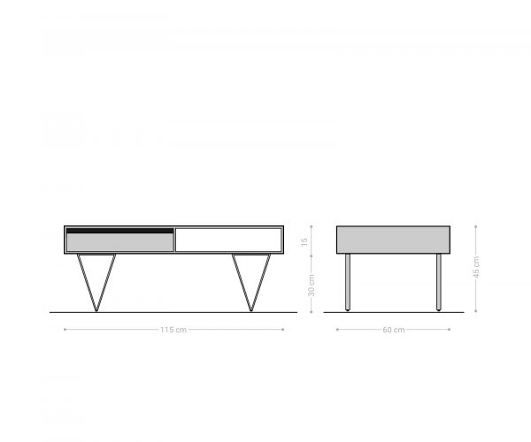 Konferenční stolek Stonegrace 115x60 cm akácie přírodní břidlice 2 přihrádky - Image 5