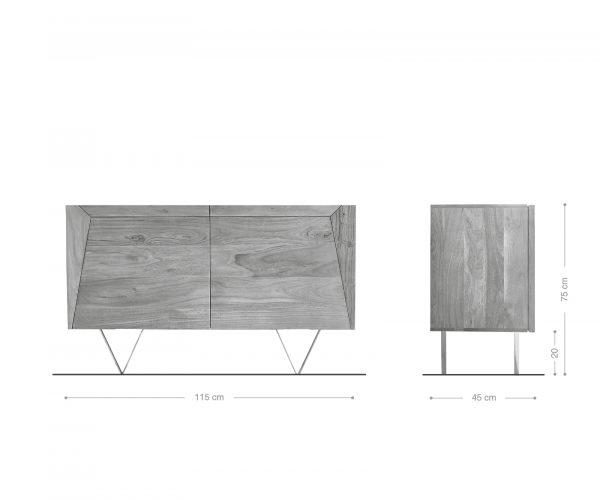 Komoda Wyatt 115x45 cm akácie hnědá nerezová ocel - Image 7
