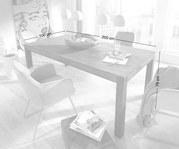 Jídelní stůl Indra Acacia Platinum 200x100 cm z masivu - Image 5