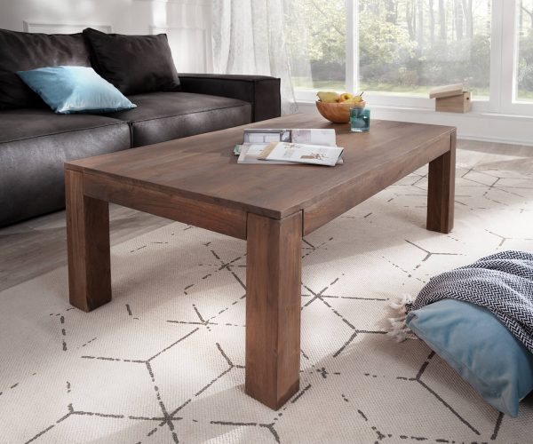 Konferenční stolek Indra hnědá akácie 120x70 cm masivní dřevo