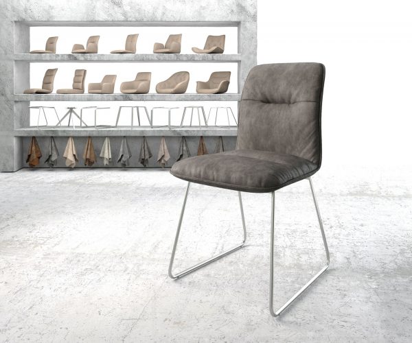 Jídelní židle Vinjo-Flex Anthracite Vintage Skid Rám Nerezová Ocel