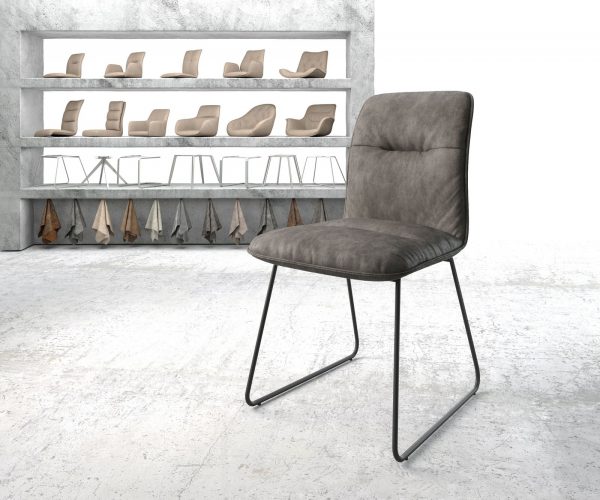 Jídelní židle Vinjo-Flex Anthracite Vintage Skid Rám Černá
