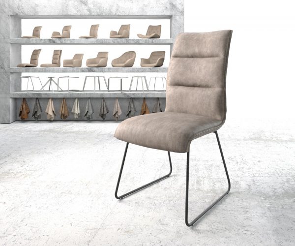 Jídelní židle Xantus-Flex Taupe Vintage Skid Rám Černá