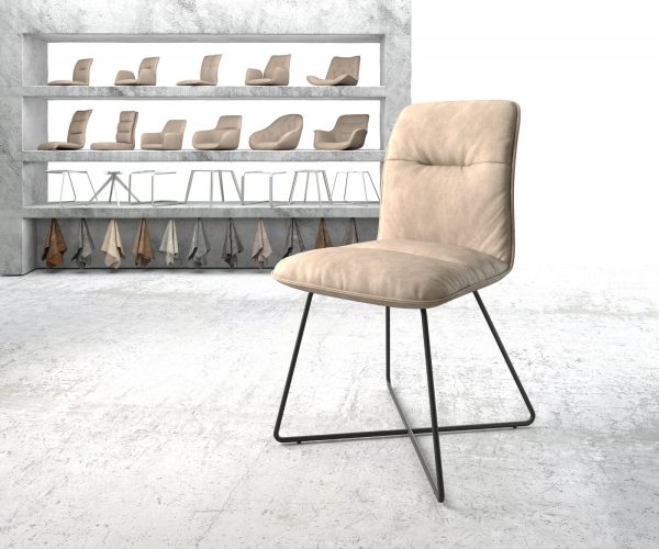 Jídelní židle Vinjo-Flex Béžová Vintage X-frame Černá