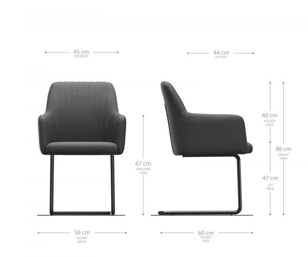 Křeslo Greg-Flex Šedá Vintage Cantilever Round chromované - Image 5