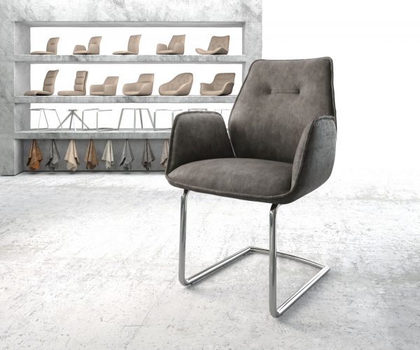 Křeslo Zoa-Flex Anthracite Vintage Cantilever Round chromované