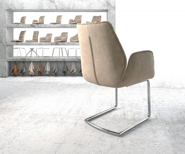 Křeslo Zoa-Flex Béžová Vintage Cantilever Round chromované - Image 3