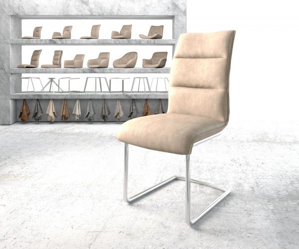 Jídelní židle Xantus-Flex Béžová Vintage Cantilever Round chromovaná