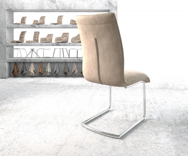 Jídelní židle Xantus-Flex Béžová Vintage Cantilever Round chromovaná - Image 3