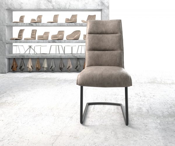 Jídelní židle Xantus-Flex taupe vintage konzolová podnož kulatá černá - Image 2