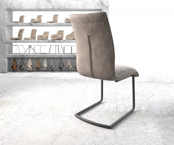 Jídelní židle Xantus-Flex taupe vintage konzolová podnož kulatá černá - Image 3
