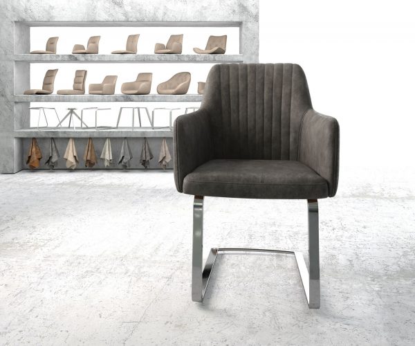 Křeslo Greg-Flex Anthracite Vintage Cantilever Flat Chrome-plated - Image 2
