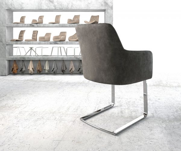 Křeslo Greg-Flex Anthracite Vintage Cantilever Flat Chrome-plated - Image 3
