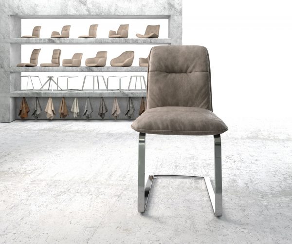 Jídelní židle Vinjo-Flex Taupe Vintage Cantilever Flat Chrome-plated - Image 2