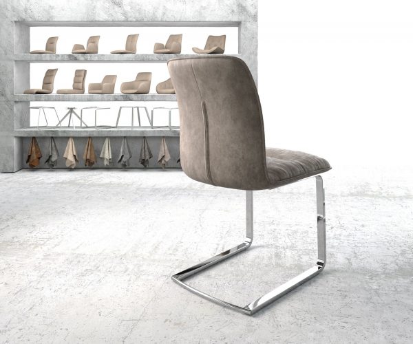 Jídelní židle Vinjo-Flex Taupe Vintage Cantilever Flat Chrome-plated - Image 3