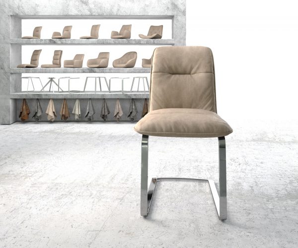 Jídelní židle Vinjo-Flex Béžová Vintage Cantilever Flat Chrome-plated - Image 2