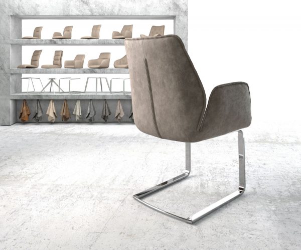 Křeslo Zoa-Flex Taupe Vintage Cantilever Flat Chrome-plated - Image 3