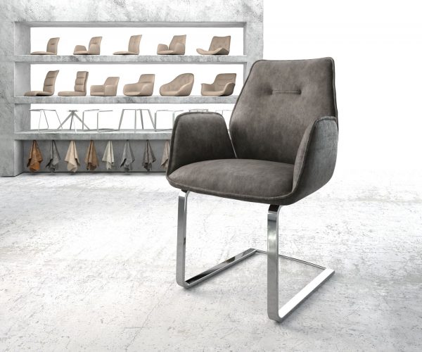 Křeslo Zoa-Flex Anthracite Vintage Cantilever Flat Chrome-plated