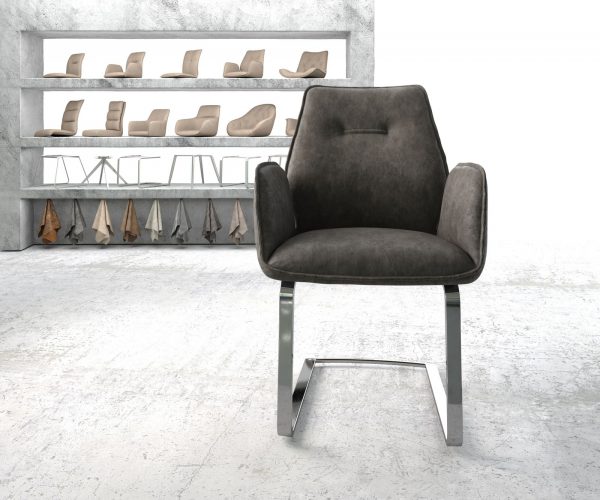 Křeslo Zoa-Flex Anthracite Vintage Cantilever Flat Chrome-plated - Image 2