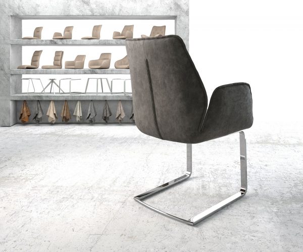 Křeslo Zoa-Flex Anthracite Vintage Cantilever Flat Chrome-plated - Image 3